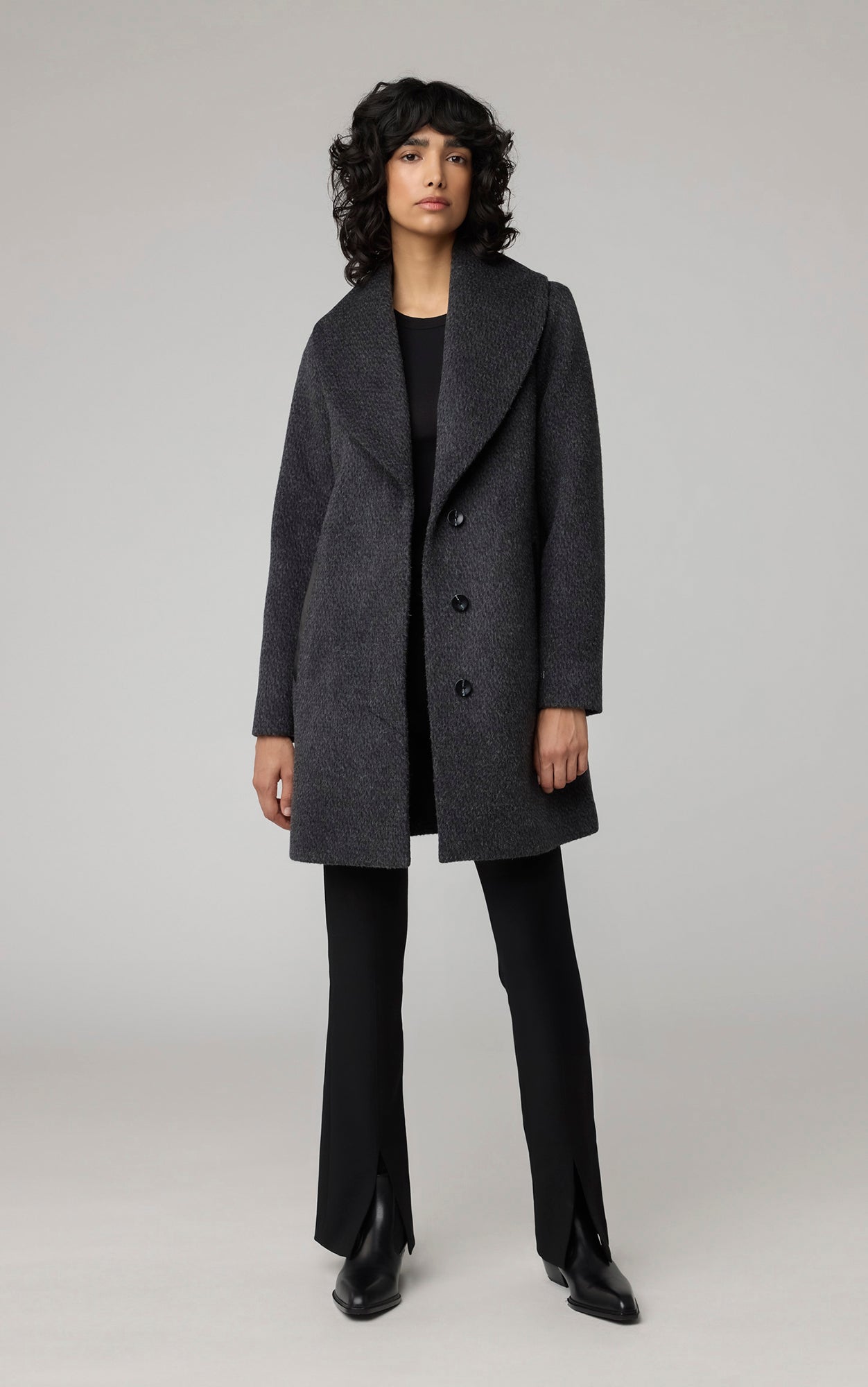 Lolli straight fit novelty wool coat Soia Kyo US