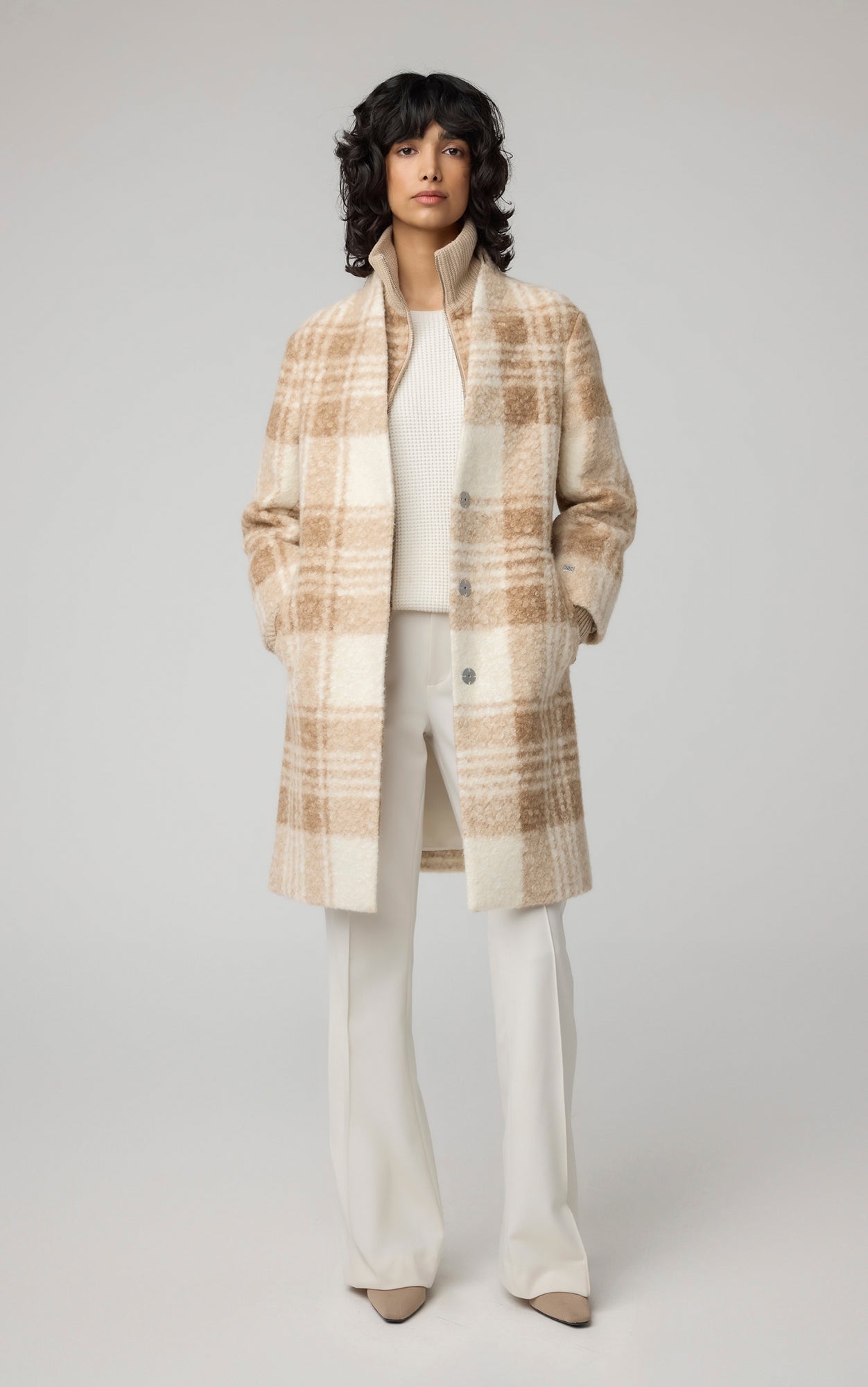 Samantha straight fit plaid coat Soia Kyo US