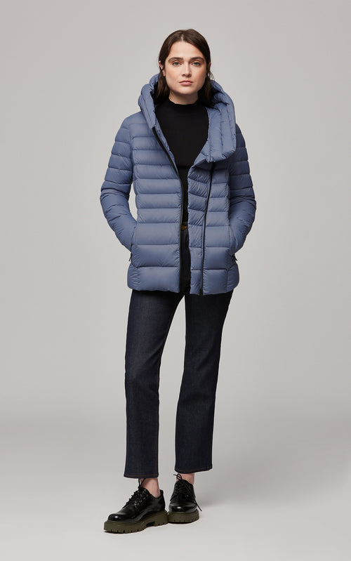Jacinda, Sustainable slim-fit lightweight down jacket with hood | Soia ...